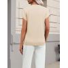 Zeagoo Womens Summer Short Sleeve Tops Crew Neck Pullover Sweaters Cap Sleeve Loose Dressy Casual Blouse Basic Clothes(Apricot)