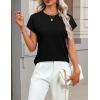 Zeagoo Womens Summer Short Sleeve Tops Crew Neck Pullover Sweaters Cap Sleeve Loose Dressy Casual Blouse Basic Clothes(Black)