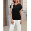 Zeagoo Womens Summer Short Sleeve Tops Crew Neck Pullover Sweaters Cap Sleeve Loose Dressy Casual Blouse Basic Clothes(Black)