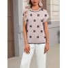 Zeagoo Womens Summer Short Sleeve Tops Crew Neck Pullover Sweaters Cap Sleeve Loose Dressy Casual Blouse Basic Clothes(Black Floral-jh455)