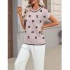 Zeagoo Womens Summer Short Sleeve Tops Crew Neck Pullover Sweaters Cap Sleeve Loose Dressy Casual Blouse Basic Clothes(Black Floral-jh455)
