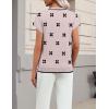 Zeagoo Womens Summer Short Sleeve Tops Crew Neck Pullover Sweaters Cap Sleeve Loose Dressy Casual Blouse Basic Clothes(Black Floral-jh455)