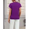 Zeagoo Womens Summer Short Sleeve Tops Crew Neck Pullover Sweaters Cap Sleeve Loose Dressy Casual Blouse Basic Clothes(Dark Purple)