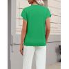 Zeagoo Womens Summer Short Sleeve Tops Crew Neck Pullover Sweaters Cap Sleeve Loose Dressy Casual Blouse Basic Clothes(Green)