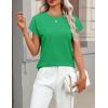 Zeagoo Womens Summer Short Sleeve Tops Crew Neck Pullover Sweaters Cap Sleeve Loose Dressy Casual Blouse Basic Clothes(Green)