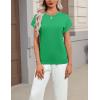 Zeagoo Womens Summer Short Sleeve Tops Crew Neck Pullover Sweaters Cap Sleeve Loose Dressy Casual Blouse Basic Clothes(Green)