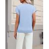Zeagoo Womens Summer Short Sleeve Tops Crew Neck Pullover Sweaters Cap Sleeve Loose Dressy Casual Blouse Basic Clothes(Light Blue)