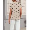 Zeagoo Womens Summer Short Sleeve Tops Crew Neck Pullover Sweaters Cap Sleeve Loose Dressy Casual Blouse Basic Clothes(Love Print-khaki Ax72)