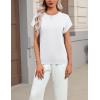 Zeagoo Womens Summer Short Sleeve Tops Crew Neck Pullover Sweaters Cap Sleeve Loose Dressy Casual Blouse Basic Clothes(White)