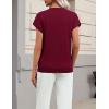 Zeagoo Womens Summer Short Sleeve Tops Crew Neck Pullover Sweaters Cap Sleeve Loose Dressy Casual Blouse Basic Clothes(Wine Red)