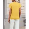 Zeagoo Womens Summer Short Sleeve Tops Crew Neck Pullover Sweaters Cap Sleeve Loose Dressy Casual Blouse Basic Clothes(Yellow)