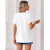 Zeagoo Womens Summer Tops Rolled Short Sleeve V Neck Shirts Casual Dressy Business Work Blouses Outfits(Clover Print-sp139)