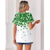 Zeagoo Womens Summer Tops Rolled Short Sleeve V Neck Shirts Casual Dressy Business Work Blouses Outfits(Lucky Clover-sp77)