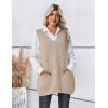 Zeagoo Women’s Sweater Vest 2026 Oversized Sleeveless V Neck Pullovers with Pocket Knitted Fall Outfits(Apricot)