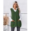 Zeagoo Women’s Sweater Vest 2026 Oversized Sleeveless V Neck Pullovers with Pocket Knitted Fall Outfits(Army Green)