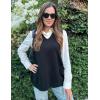 Zeagoo Women’s Sweater Vest 2026 Oversized Sleeveless V Neck Pullovers with Pocket Knitted Fall Outfits(Black)