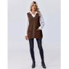 Zeagoo Women’s Sweater Vest 2026 Oversized Sleeveless V Neck Pullovers with Pocket Knitted Fall Outfits(Brown)