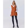 Zeagoo Women’s Sweater Vest 2026 Oversized Sleeveless V Neck Pullovers with Pocket Knitted Fall Outfits(Orange)