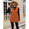 Zeagoo Women’s Sweater Vest 2026 Oversized Sleeveless V Neck Pullovers with Pocket Knitted Fall Outfits(Orange)