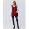 Zeagoo Women’s Sweater Vest 2026 Oversized Sleeveless V Neck Pullovers with Pocket Knitted Fall Outfits(Wine Red)