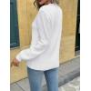 Zeagoo Womens Sweaters 2026 Fashion Fall Tops Crew Neck Long Sleeve Knit Pullover Sweater S-XXL(All White)