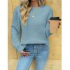 Zeagoo Womens Sweaters 2026 Fashion Fall Tops Crew Neck Long Sleeve Knit Pullover Sweater S-XXL(Blue)
