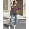 Zeagoo Womens Sweaters 2026 Fashion Fall Tops Crew Neck Long Sleeve Knit Pullover Sweater S-XXL(Brown)