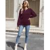 Zeagoo Womens Sweaters 2026 Fashion Fall Tops Crew Neck Long Sleeve Knit Pullover Sweater S-XXL(Dark Red)