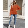Zeagoo Womens Sweaters 2026 Fashion Fall Tops Crew Neck Long Sleeve Knit Pullover Sweater S-XXL(Orange)