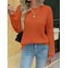 Zeagoo Womens Sweaters 2026 Fashion Fall Tops Crew Neck Long Sleeve Knit Pullover Sweater S-XXL(Orange)
