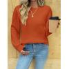 Zeagoo Womens Sweaters 2026 Fashion Fall Tops Crew Neck Long Sleeve Knit Pullover Sweater S-XXL(Orange)