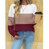 Zeagoo Womens Sweaters 2026 Fashion Fall Tops Crew Neck Long Sleeve Knit Pullover Sweater S-XXL(White Wine Red)