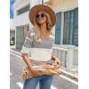 Zeagoo Womens Sweaters Fall 2026 Long Sleeve Knit Pullover V Neck Lightweight Crochet Sweater Tops Dressy Casual(Colorblock Jh537)