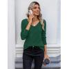 Zeagoo Womens Sweaters Fall 2026 Long Sleeve Knit Pullover V Neck Lightweight Crochet Sweater Tops Dressy Casual(Gray Green)