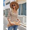 Zeagoo Womens Sweaters Fall 2026 Long Sleeve Knit Pullover V Neck Lightweight Crochet Sweater Tops Dressy Casual(Khaki)
