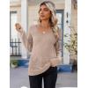 Zeagoo Womens Sweaters Fall 2026 Long Sleeve Knit Pullover V Neck Lightweight Crochet Sweater Tops Dressy Casual(Khaki)