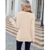 Zeagoo Womens Sweaters Fall Casual Long Sleeve V Neck Shirts Lightweight Crochet Ribbed Knit Pullover Tops Outfits(Apricot)