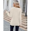 Zeagoo Womens Sweaters Fall Casual Long Sleeve V Neck Shirts Lightweight Crochet Ribbed Knit Pullover Tops Outfits(Bow)