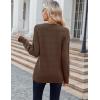 Zeagoo Womens Sweaters Fall Casual Long Sleeve V Neck Shirts Lightweight Crochet Ribbed Knit Pullover Tops Outfits(Brown)