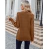 Zeagoo Womens Sweaters Fall Casual Long Sleeve V Neck Shirts Lightweight Crochet Ribbed Knit Pullover Tops Outfits(Caramel)