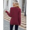 Zeagoo Womens Sweaters Fall Casual Long Sleeve V Neck Shirts Lightweight Crochet Ribbed Knit Pullover Tops Outfits(Wine Red)