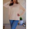 Zeagoo Women’s Sweaters Loose Knit Side Button 2025 Fall Fashion Trendy Casual Pullover Tops Clothes(Apricot)