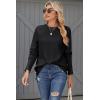 Zeagoo Women’s Sweaters Loose Knit Side Button 2025 Fall Fashion Trendy Casual Pullover Tops Clothes(Black)