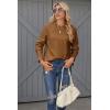Zeagoo Women’s Sweaters Loose Knit Side Button 2025 Fall Fashion Trendy Casual Pullover Tops Clothes(Brown)