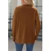 Zeagoo Women’s Sweaters Loose Knit Side Button 2025 Fall Fashion Trendy Casual Pullover Tops Clothes(Brown)