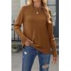 Zeagoo Women’s Sweaters Loose Knit Side Button 2025 Fall Fashion Trendy Casual Pullover Tops Clothes(Brown)