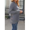 Zeagoo Women’s Sweaters Loose Knit Side Button 2025 Fall Fashion Trendy Casual Pullover Tops Clothes(Grey)