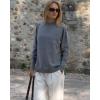 Zeagoo Women’s Sweaters Loose Knit Side Button 2025 Fall Fashion Trendy Casual Pullover Tops Clothes(Grey)