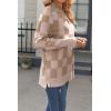Zeagoo Women’s Sweaters Loose Knit Side Button 2025 Fall Fashion Trendy Casual Pullover Tops Clothes(Khakiplaid)