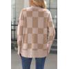 Zeagoo Women’s Sweaters Loose Knit Side Button 2025 Fall Fashion Trendy Casual Pullover Tops Clothes(Khakiplaid)